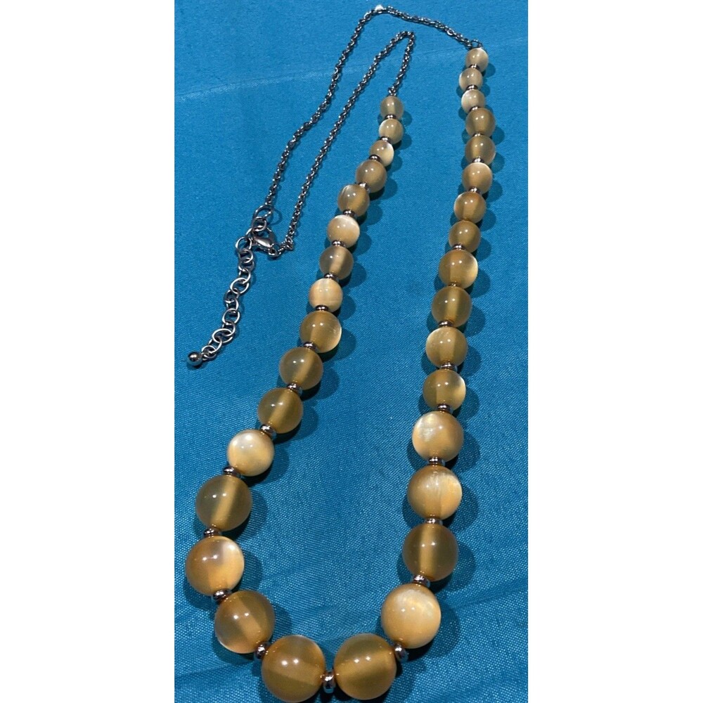 Vintage Moonglow Necklace 17” Long Lobster Claw Adjustable Clasp
